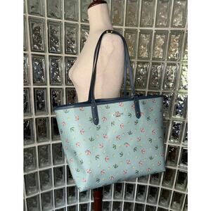 Coach Reversible City Tote with Beach Umbrella Print